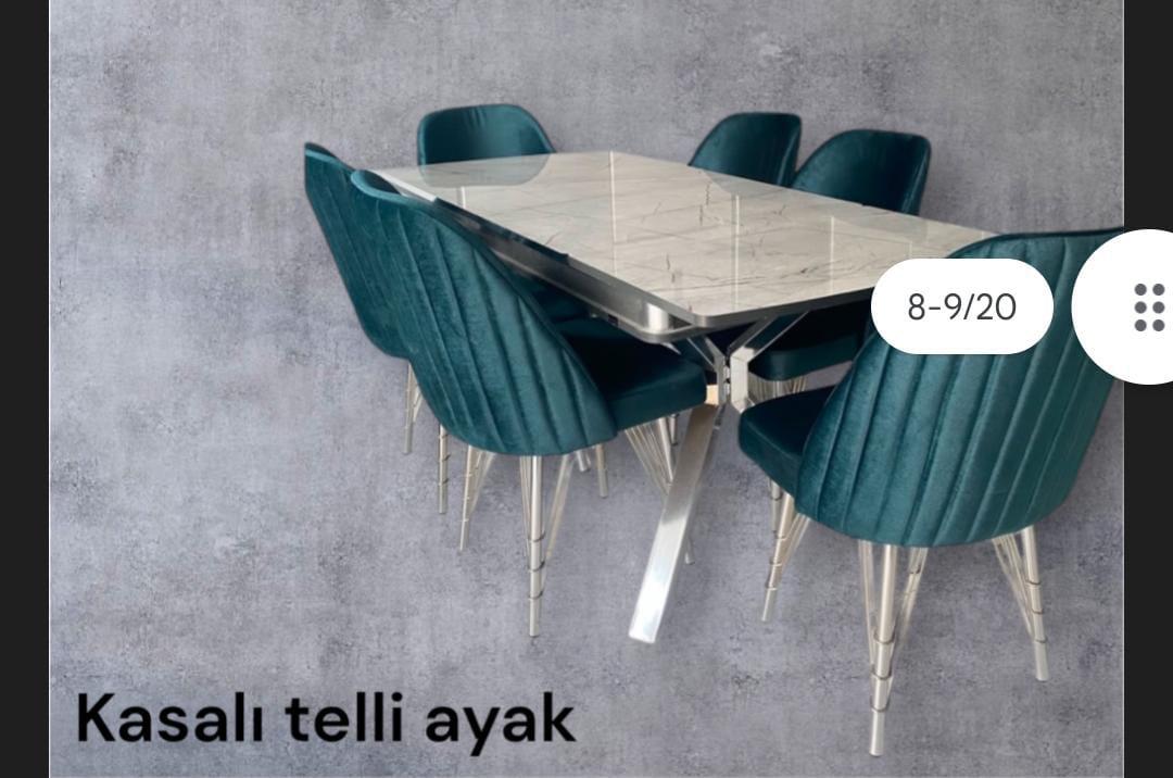 ZÜMRÜT Kasalı Telli Ayak Masa Takımı